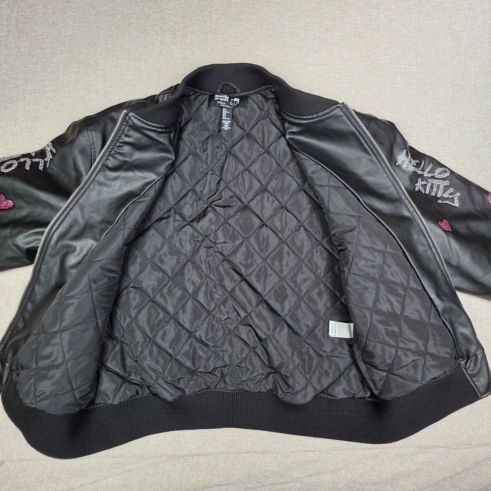 FOREVER 21 Hello kitty Black Rhinestone Bomber Jacket. Size Medium NWOT - Picture 11 of 16